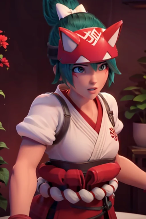 (((Fighting pose))),realistic, realism, photorealism, photo-realistic, high contrast, (photorealistic:1.4), 8k high definition detailed realistic, (best quality, masterpiece:1.2), photon mapping, radiosity, physically-based rendering, best quality, highly detailed, 1girl, owkiriko, green hair:0.6, looks at the viewer, red dress, ((glowing eyes)),