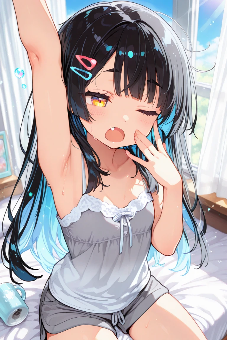 (Rear insertion position, ), Black Hair, Long Hair, Cute Hips, , ,(Cotton shirt、Linen long skirt、Striped Lingerie、White garter stockings),front , legs apart、sobbing、hand_on_own_face、nsfw、BREAK Perfect Anatomy、Highest quality、(cute:1.1)、(cute)、(High resolution:1.2)、Unbelievably absurd:1.3、Incredible illustrations、(cuteイラスト:1.2)、Beautiful background、(1 girl) 、solo)、(10th Generation、JK、Loli face、Small breasts:1.2)、slender、、(skirt lift,),、(tooth:0.6)、、Eye highlights、(anal,sex、1boy(penis))