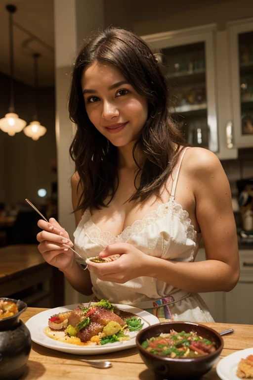 (Mature and attractive woman、A MILF、Small underwear、Saggy、lean body)、masterpiece、top-quality、high-level image quality、(Dirty tavern、Dirty table、Garbage is scattered、whiskey、glass、cigarette)