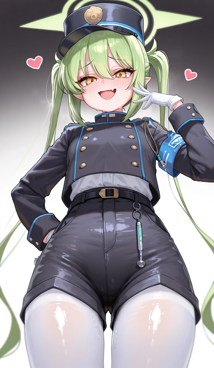score_9, score_8_up, score_7_up, source_anime, kiwiaraga, kiwi araga, thighhighs, long sleeves, hat, underwear, panties, sleeves past wrists, military, black panties, garter straps, no pants, sleeves past fingers, green headwear, simple background, smile, green thigh high boots, femdom, sadism, penis, testicles, trampling, boots crushing penis, stepped_on, penis, sadism, cum on boots, footjob, nsfw, uncensored
