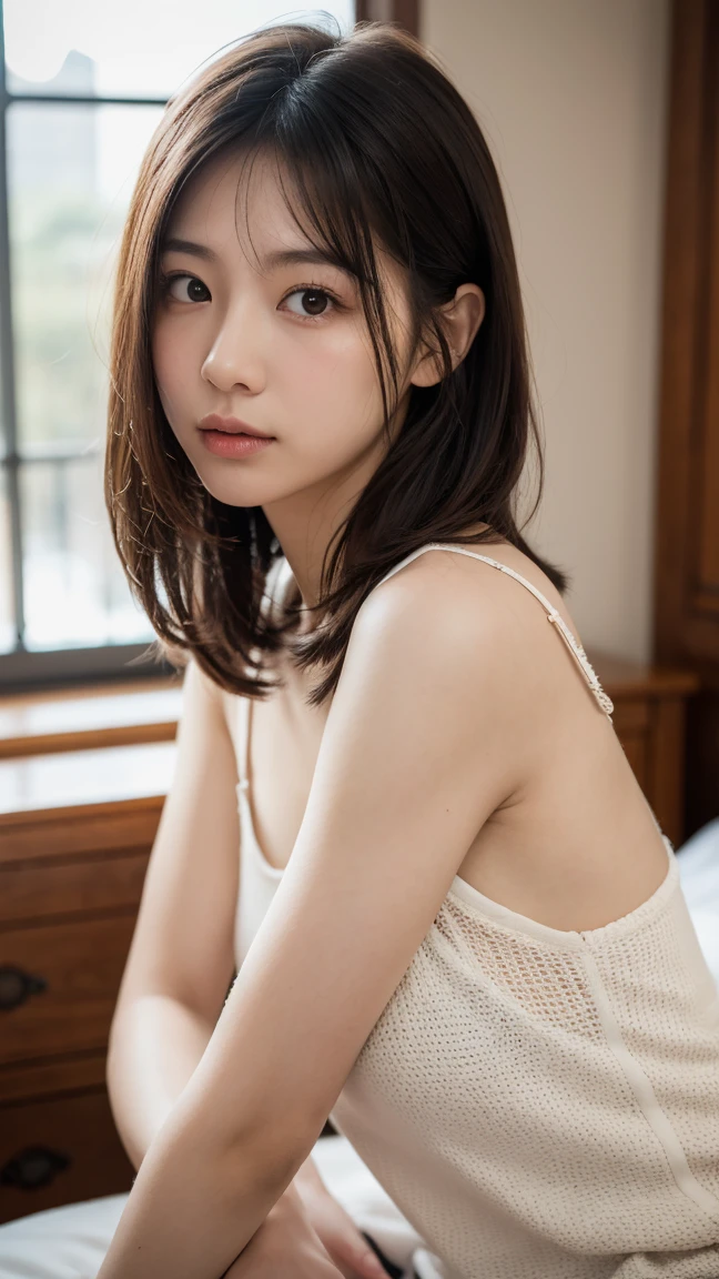 ((upper body:1.5)), ((looking at viewer:1.5)), ((look into the viewer's eyes:1.5)), BREAK ((night walk:1.5)), BREAK ((20 years old.:1.5)), (beautiful straight light brown long hair:1.7), ((asymmetrical bangs)), ((Scared:1.5)), I wear clothes, (top-quality, 16K, masterpiece:1.3), top quality, masterpiece, high resolution, photorealistic, (raw photo), live shooting, 16k wallpaper, perfection, professional lighting, very detailed, fine details, Hyperrealism, hyper realistic, realistic, japanese, (super detailed), (Photorealsitic:1.5), high-level image quality, very detailed, depth of field, (most beautiful), (dramatic lighting:1.2), (cinematic lighting:1.2), ambient lighting, (front lighting:1.2), highest precision, detailed fingers, detailed hands, detailed eyes, detailed skin texture, textured skin, realistic smooth soft skin, (perfect body proportion), (seductive emotion:1.3), (soft and plump thighs:1.2), (short torso:1.5), detailed face, detailed finger, clear eyes, gentle eyes, accurately drawn arms, accurate and perfect human anatomy, white and soft thighs, realistic smooth soft skin,