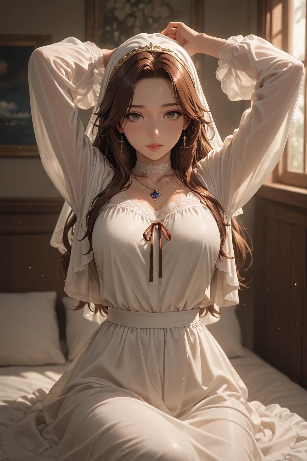 (masterpiece, best quality, hires, high resolution:1.2, 4k, 8k , high quality), extremely detailed, realistic, intricate details, highres, 1boy, 1girl, solo, red long hair, blue eyes, blush, freckles, (large breasts, thick thighs, wide hips), arched back,(cinematic lighting, sunlight, perfect lighting, backlighting), eye-level shot, extreme close-up-shot, naughty look, looking at viewer, 
deskroom, resting on desk
 <lora:edgPencilDress_MINI:0.8> edgpdress, pencil dress, dress, embroidery, 
<lora:shirtliftv3:1>, shirtlift