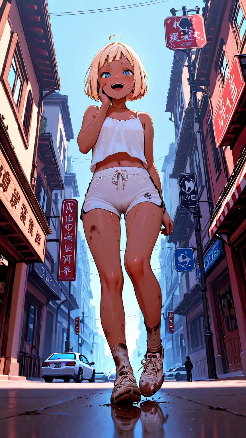 a beauty girl。light skinned。being thin。The butt hole is visible。