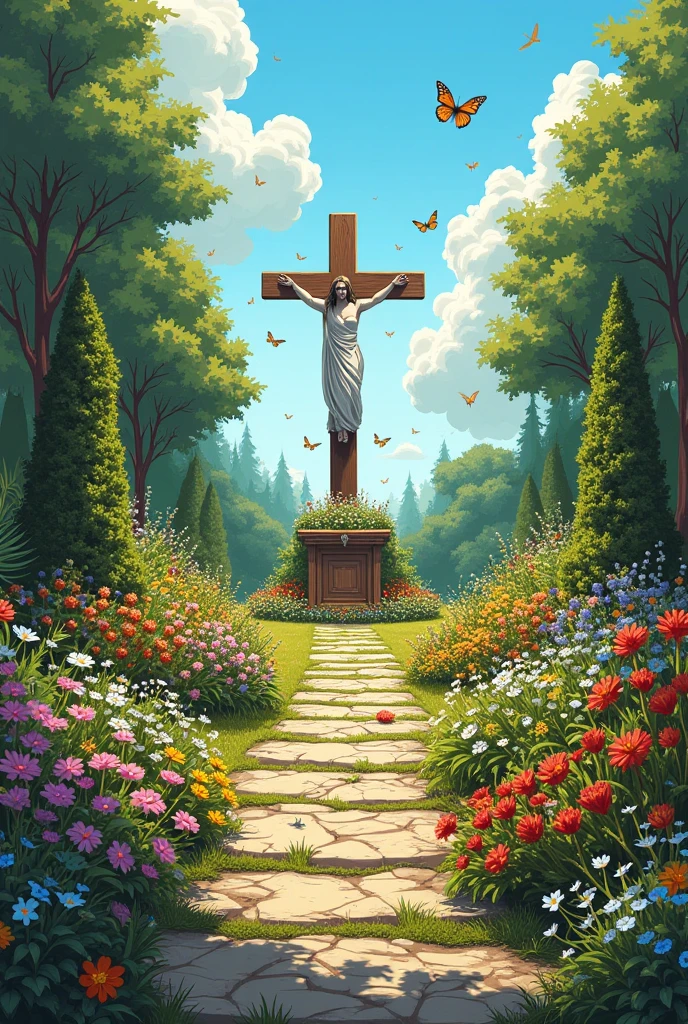 , painting, festive, , crosses, attending easter church services, Decoupage (paper designs) 0.3&&gardens, candlelight