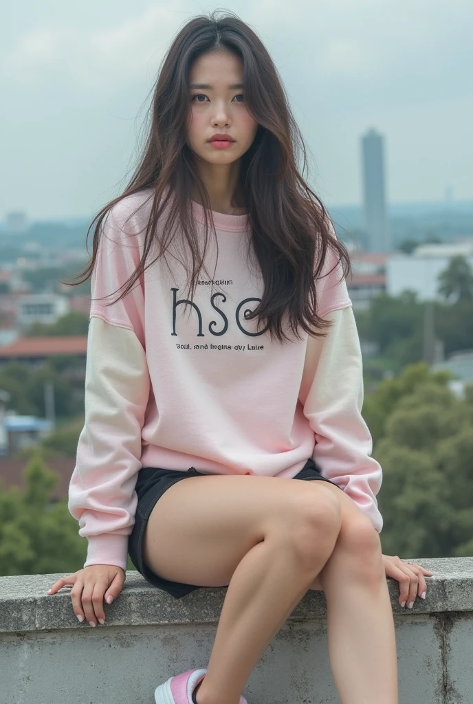 Girl,High Ponytail,Glasses,Hoodie,canvas shoes