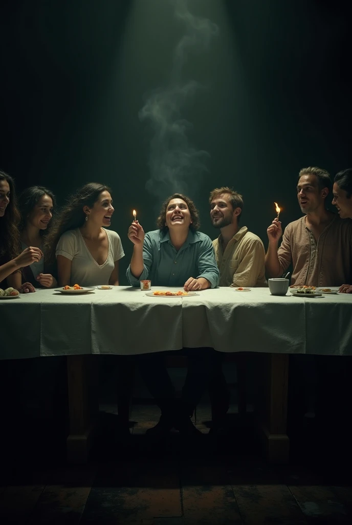 Draw me the satanic elite making fun of normal people
