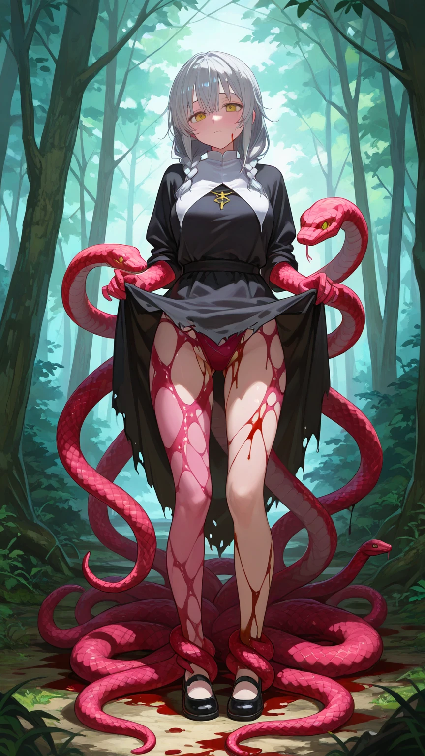 ((takashiro hiroko, red hair, torn clothes, fully unbuttoned white blouse, yellow bowtie, cleavage, nipples, red pencil skirt, green earings, having an orgasm, blushing)) , intricate tentacle anatomy, glowing bioluminescent tentacles, detailed facial features, large expressive eyes, lush detailed hair, intricately detailed skin texture, ethereal and otherworldly atmosphere, complex and imaginative composition, highly detailed and realistic rendering, dramatic lighting, vibrant colors, surreal and fantastical, award-winning digital art, 8k, best quality, masterpiece, ((tentacles encircling breast)), ((tentacles tying up arms)), nsfw, tentacle sex penetration, (thick slimy tentacles penetrating vagina), (thick slimy tentacles penetrating ????), (facial expression of ecstasy, orgasm, blushing, eyes closed), body tensed up, ((slimy tentacles tightly gripping and parting her legs to reveal vagina, cumming, ((vaginal juices flowing from ???? and vagina)), plethora of tentacles everywhere, background is covered in tentacles, body glistening in sweat,