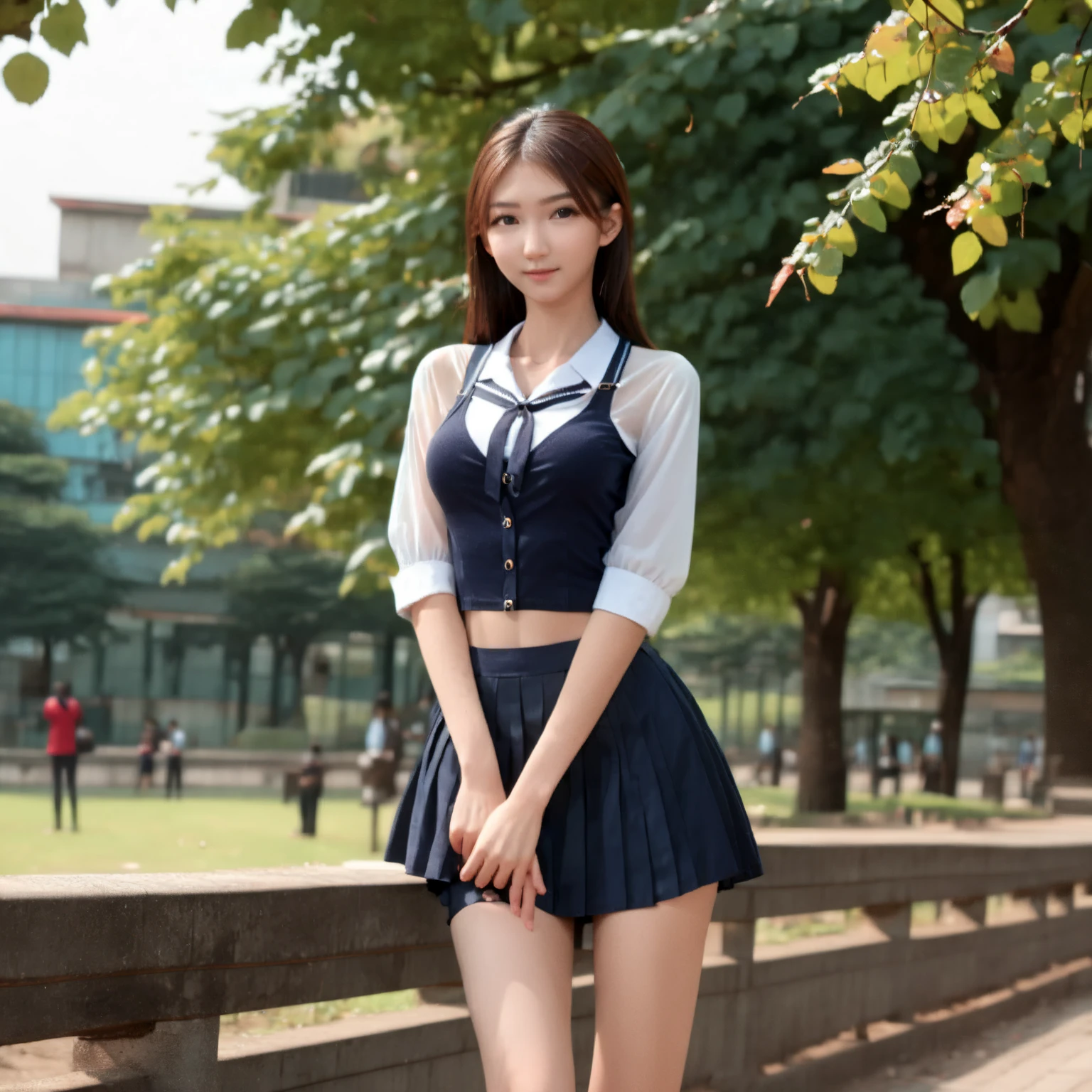 白くてスケスケなレースのパンティー、Spread your legs、Navy blue pleated skirt、Bun Hair、smile、White panties、Run-6500-v1.1, (RAW Photos:1.2), (Photorealistic), (Genuine:1.4), Elegant elite girl sitting with knees apart on a park bench, Japanese を着て,((Sit with your legs apart))、((not wear underwear))、 Japanese girl in uniform, Japanese , wear a principal&#39;uniform, Young and cute gravure idol, Photos taken in 2020, Dressed like a high school girl, wear , wear a strict business suit, Young and skinny gravure idol, seifuku　　　　　　　Run-6500-v1.1, (RAW Photos:1.2), (Photorealistic), Beautiful detailed girl, Sit on a bench with your knees apart、(Genuine: 1.4), Very detailed目と顔, ((Japanese school uniform:1.2))、((City of night:1.2)), Self snap, instagramart、game_Hmph, Large file size, High resolution, Very detailed, highest quality, [masterpiece:1.6], Awareness-raising, Very detailed, Hmph, finely, highest quality, 8k wallpaper, Cinema Lighting, 1 girl, 17 years old, Perfect figure, Cute droopy eyes、Beautiful big eyes、Pick finger, ((Tabletop)), highest quality, 1 girl, eye shadow, Portraiture, ((Full Body Shot:1.4))、(A very affectionate smile:1.2)、Realistic skin texture、Shiny skin、Exposed thighs!!!、not wear underwear