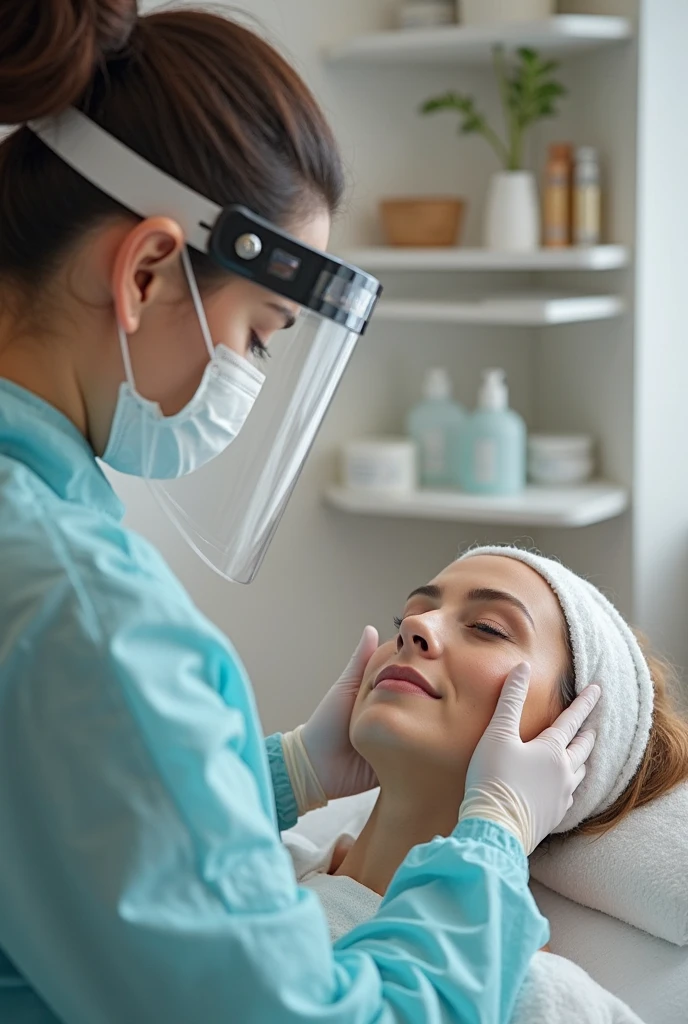 woman having surgery on her face
