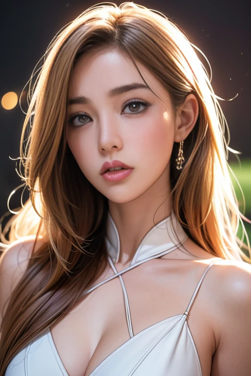 best quality, masterpiece, highres, 1girl ((Ameri Ichinose)), sexy stripper outfit, beautiful face, hair ornament, looking at viewer, smile, closed mouth,lips, dress,hair ornament, necklace, jewelry, long hair, earrings, Beautiful face,upon_body, tyndall effect,photorealistic, dark studio, rim lighting, two tone lighting,(high detailed skin:1.2), 8k uhd, dslr, soft lighting, high quality, volumetric lighting, candid, (full body Photography), ultra high resolution, 4k, 8k, Bokeh