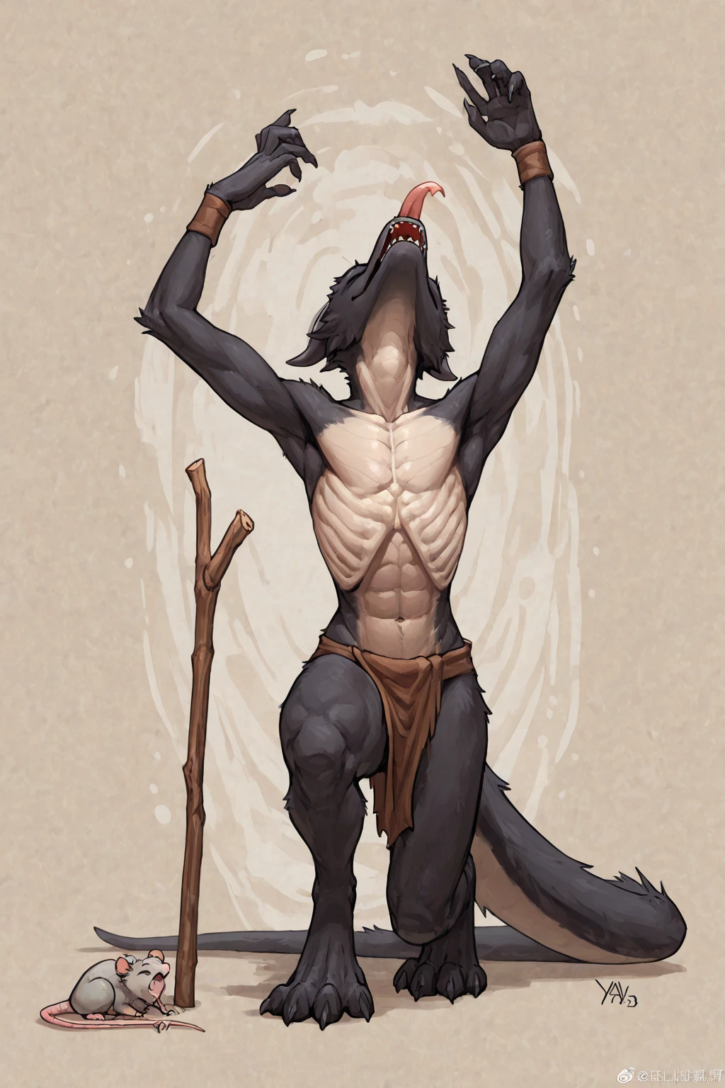 solo, goat horns, black dragon, black scalie, fully black body, black chest, goat skull mask, goat skull, skull mask, red eyes, white hair, white chest tuft, 1 boy, (pose:1.3), (posing:1.3), 4k, hi res, detailed face, 1boy, brown background, naked, fully nude, fully naked, nude, uploaded to e621, exposed body, topless, shirtless, by zackary911, by haps, by kattalu, by jarlium,by zex, white background, sfw, safe for work, fluffy crotch, crotch tuft,