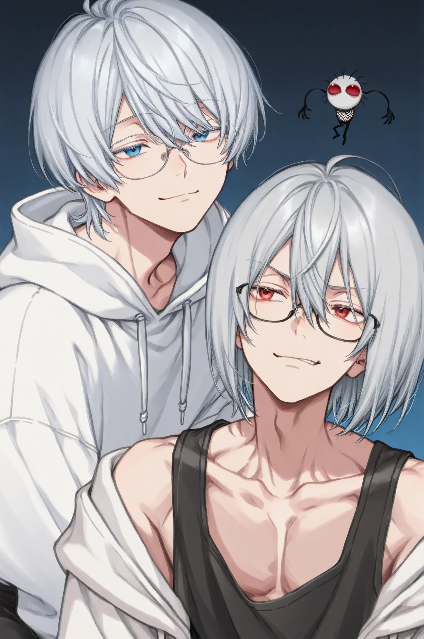totsuka_saika_yahariorenoseishunlovecomewamachigatteiru
grey_hair, short_hair, male_focus, blue_eyes, blush, smile, micro bikini
