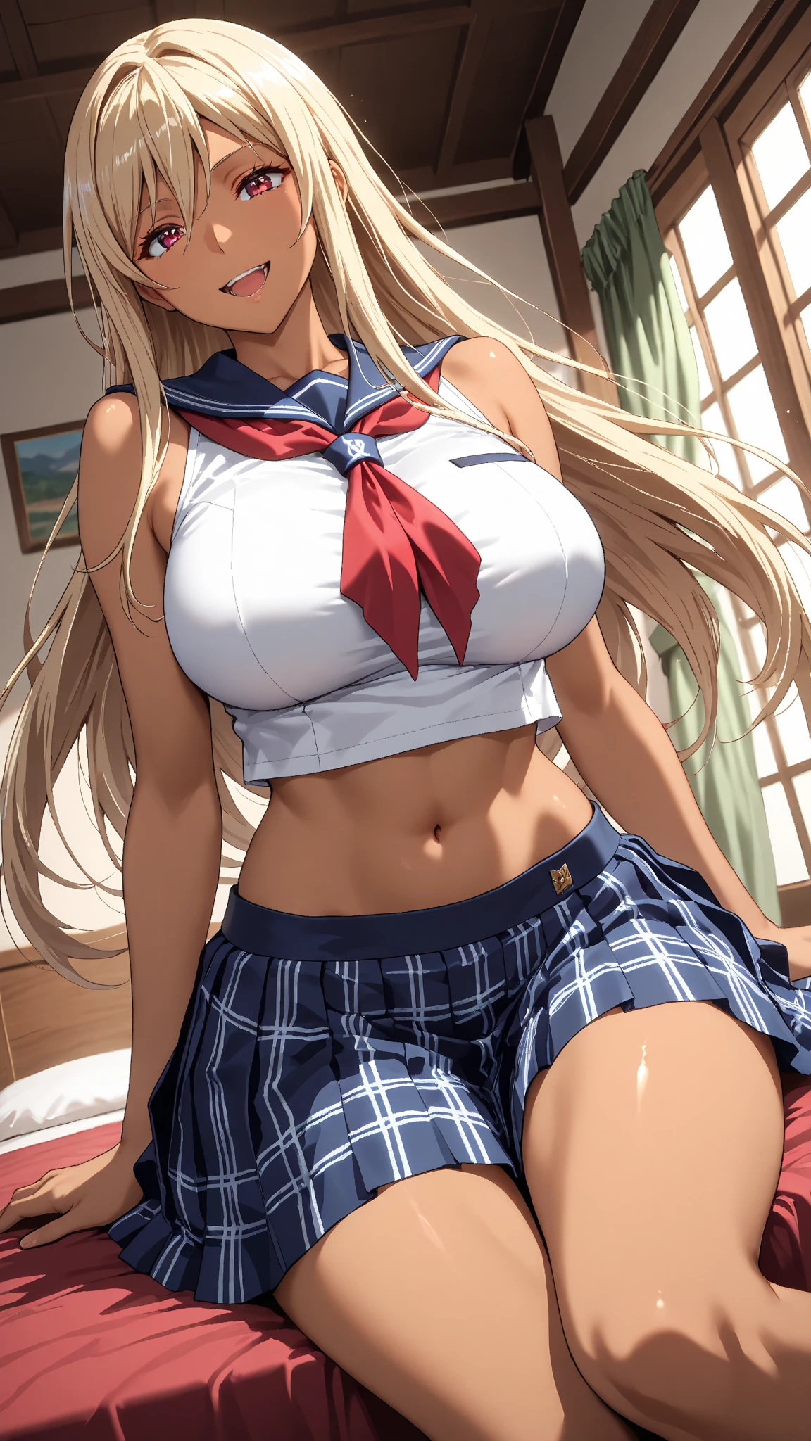 table top, highest quality, Highly detailed CG Unity 8K wallpaper, Sexy female teachers、long dark blonde wavy hair、off shoulder knit, dark blue pleated skirt,, saggy breasts, , blush, shy smile, , (Light blue floral pattern pants on a white background、、Light blue floral pattern bra on white background、show panties、((open your legs)))high heels、Have a document、Late Night Classroom、、sexy pose、Sit on the floor、side boob、