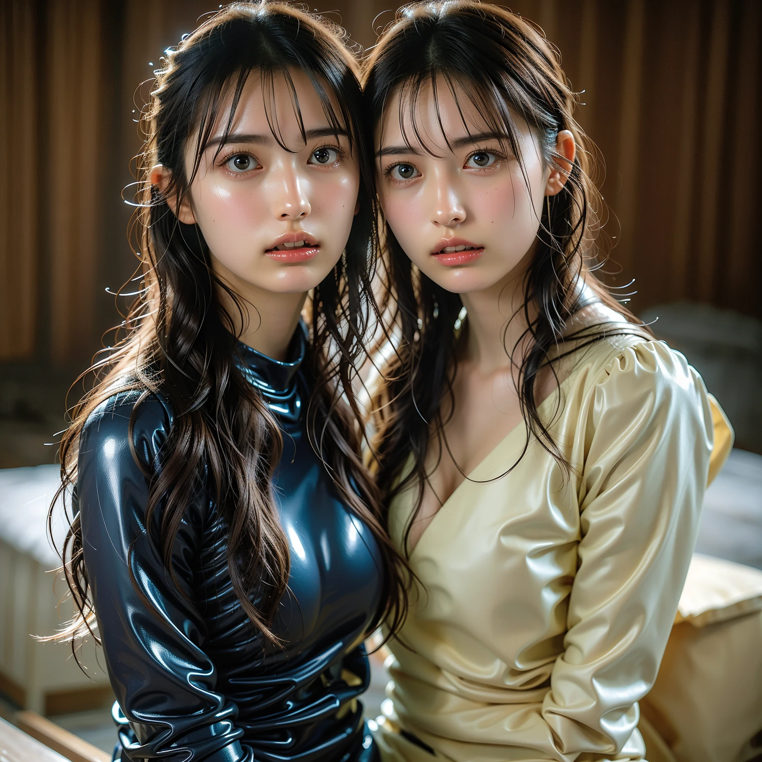 最high quality, 8k, 32K, masterpiece, 超High resolution:1.2),(Model shooting style), (shy),超High resolution,(Realistic:1.4), ((最high quality)), ((masterpiece)), (Familiar),Smooth lighting,(Rembrandt Lighting), ARRI Lens,8k,uhd,ARRI ALEXA 35, Dramatic Rim Light, high quality,Very delicate and beautiful, 素晴らしいmasterpiece, Very detailed, High resolution,Best Shot, Best Shadow,Complex,Sharp focus, Focus distance 100mmf/2.8,high quality,Japanese actress,1 person,Beautiful mature woman with long wavy hair, She is attractive, sexy,Beautiful Japanese Women Photos, Large Breasts,Upper Body,Face Focus, necklace, Tropical background, From above, View your viewers,A loose see-through sweater,Crochet fabric with allover sequin embellishment
