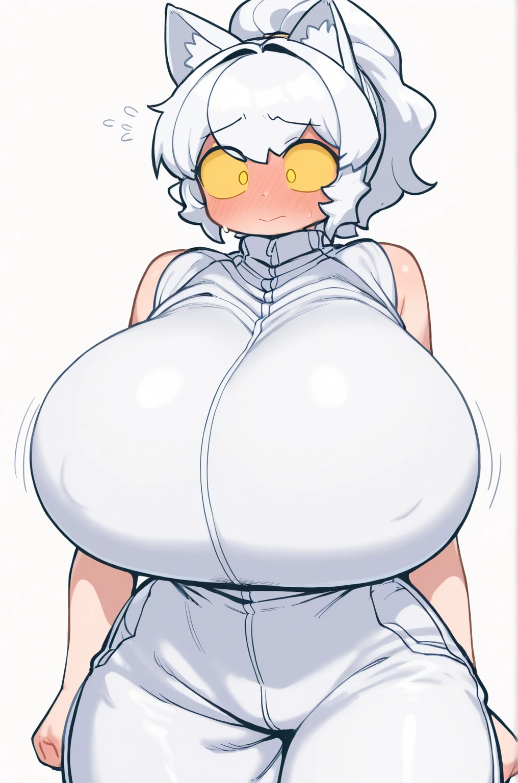 score_9, score_8_up, score_7_up, score_6_up, score_5_up, score_4_up, solo, 2B from Nier automata, ((thicc mature mom)), short white hair, black blindfolded, 2B's yorha uniform, big thick full lips, ((pouted lips)), ((full body)), ((NSFW)), sexy, seductive, alluring, cute, (((gigantic breasts))), sagging breasts, big nipples, wide hips, thick thighs, huge ass, breasts focus, (((two Pov hands groping breasts firmly))), (((from pov))), looking at viewer, ((upper body)), hands behind back, ((cowboy shot))