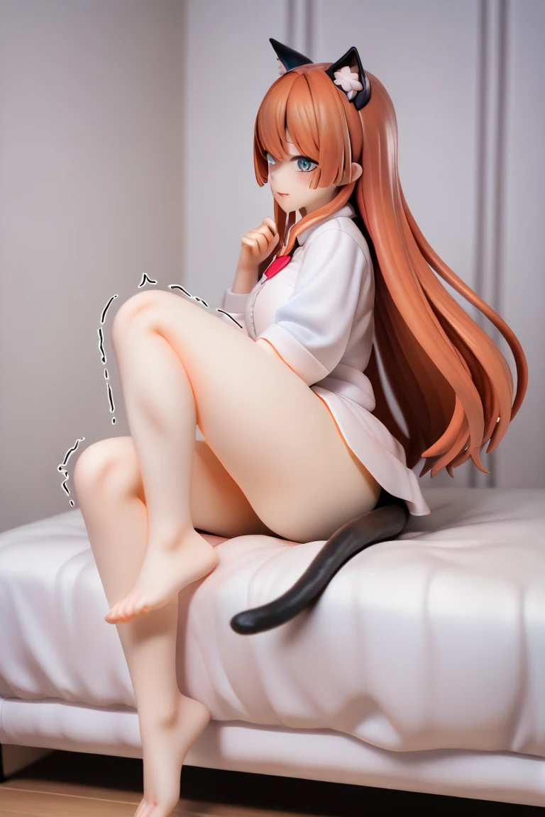 makima, thighs, full body, high heels white, nude tits, sitting, pussy, wide hips