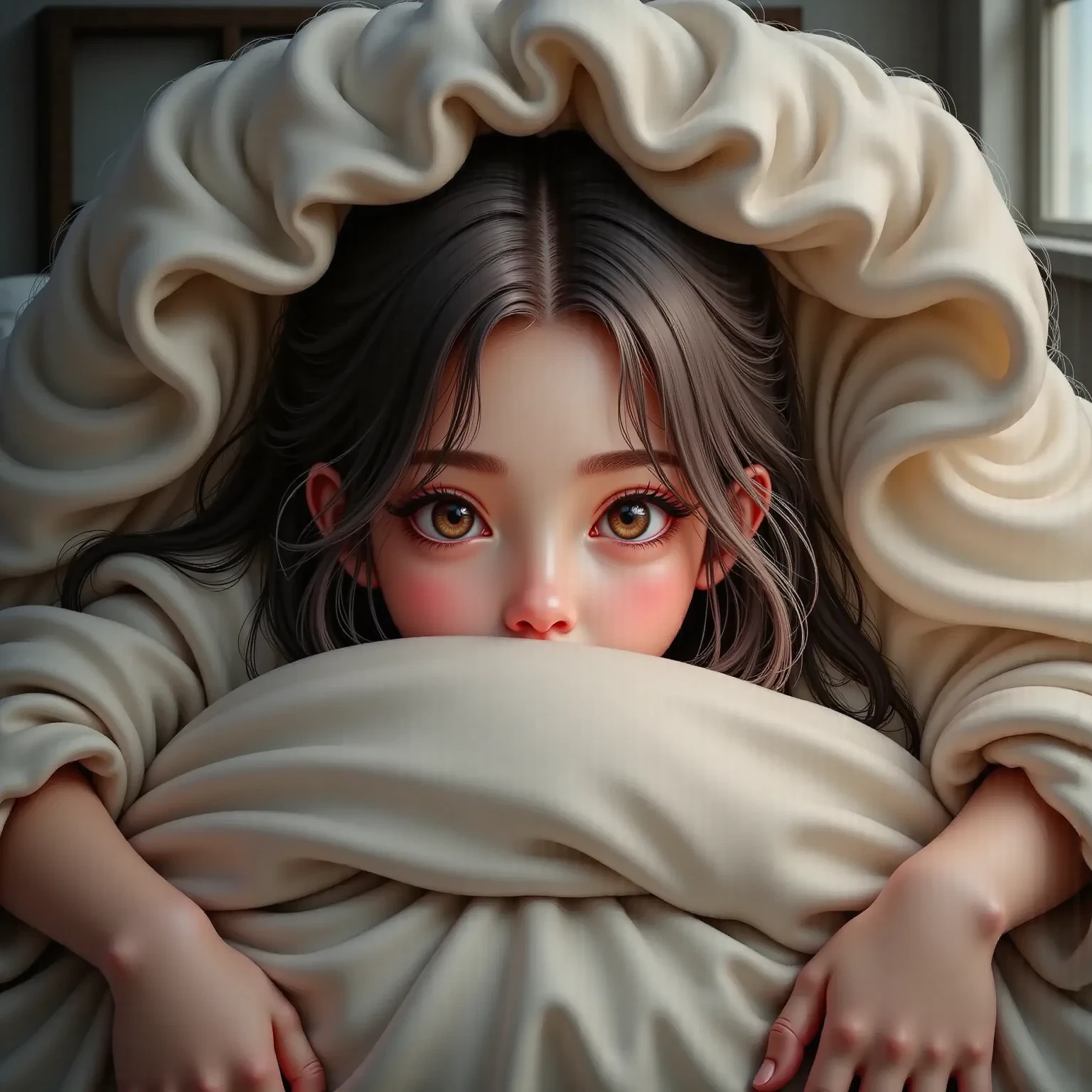 waking up, Monday morning, stress, woman, brown hair, grey eyes --auto --s2