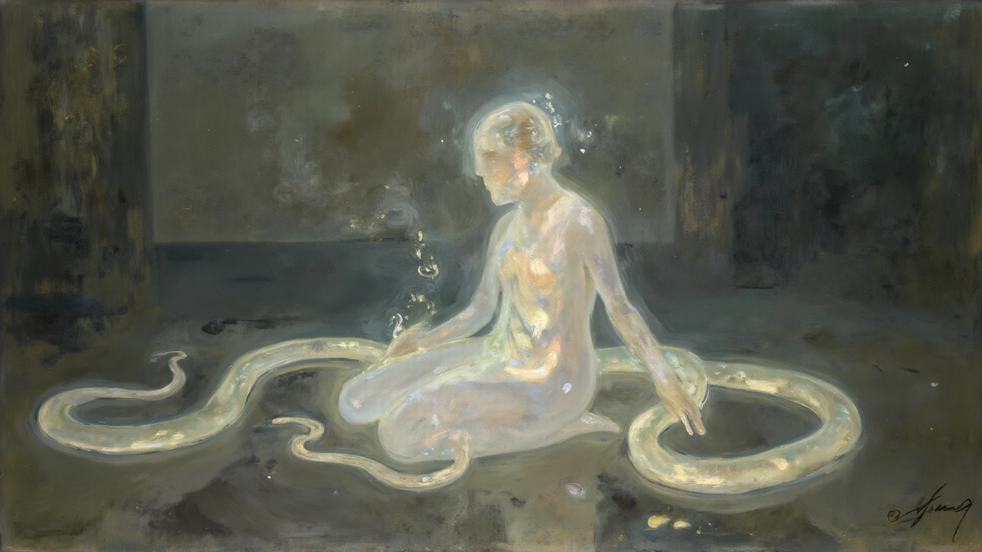 James Gurney, Surrealist art , dream-like, mysterious, Provocative, symbolic, Complex, detailed,, (Gothic but very beautiful:1.4), (masterpiece, Highest quality:1.4) , Nicola Samori Style, Beautiful naked mermaid、myself