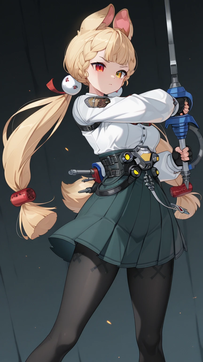 1girl, cute, blonde hair, long hair, (hair bobbles, down twintails), (red short dress, black legwear:1.2), cute pose,
(masterpiece:1.2), (best quality, highest quality), (ultra detailed), (8k, 4k, intricate),(full-body-shot), (Cowboy-shot:1.4), (50mm), (highly detailed:1.2),(detailed face:1.2), detailed_eyes,(gradients),(ambient light:1.3),(cinematic composition:1.3),(HDR:1),Accent Lighting,extremely detailed CG unity 8k wallpaper,original, highres,(perfect_anatomy:1.2),
(white background:1.4), (simple background), (dynamic_angle:1.2), (dynamic_pose:1.2), (rule of third_composition:1.3), (dynamic_perspective:1.2), (dynamic_Line_of_action:1.2),
<lora:Diives_style-20:0.8>