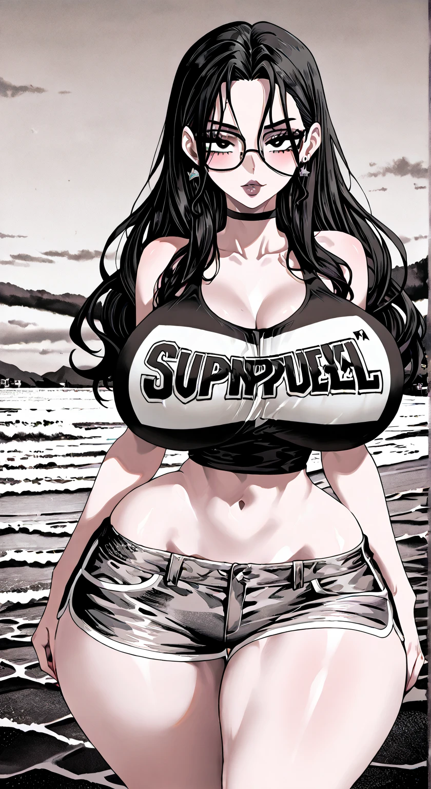 （（（busty figure）））The movie poster features a young woman as the central character。She stands confidently in the center of the poster，Ripe and plump，Dress in fashion-forward clothing，With a mocking expression on his face。The background is dark and gritty，There is a sense of danger and a strong feeling。The text is bold and eye-catching，With catchy slogans，Adds to the overall drama and excitement。The color palette is dominated by dark colors，Dotted with bright colors，Make the poster dynamic and visually striking，tachi-e (Magazines:1.3), (Cover-style:1.3), Fashionab, woman, vibrant, Outfit, posing on a, Front,rich colourful，dyna，Background with，element in，self-assured，Expressing the，halter，statement，Attachment，A majestic，coil，Runt，Touching pubic area，Scenes，text，Cover of a，boldness，attention-grabbing，titles，Fashionab，typeface，Catchy，titles，more big，Smart、moderno、Trendy、focus-on、Fashionab、yellow backdrop，full body1：1，posing elegantly, ?????, collar, lactate, pink ??????