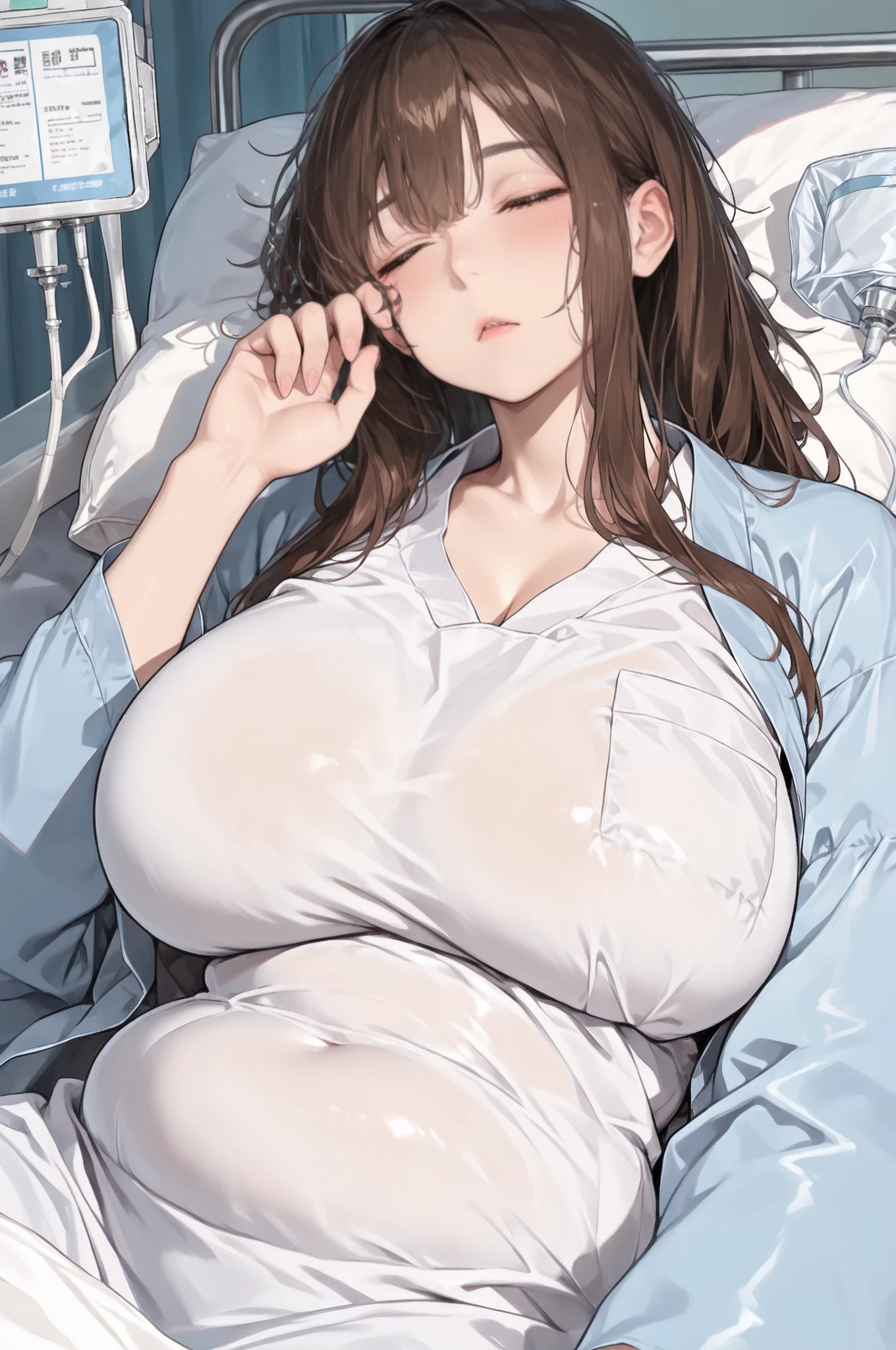 top-quality、Highly detailed anime super detail、​masterpiece、tre anatomically correct、Detailed hand、(Mother 1.6)、8K、Horsetail、red tide、sexual excitement、condoms、Upper line、huge-breasted、thighs thighs thighs thighs、Sweat profusely、Stuffiness、Foreplay、Ahegao、Torogao、(Top-of-the-line suits:1.6)、Put a condom in your mouth、Realistic moisturized skin、(Drenched body:1.3)、Detail Eye、NSFW、erotick、jaket、Clean Y-shirt、Sheer underwear、cum on、Stuffiness、Valley of charm、a short skirt、Lustrous hair、hairarmpits、hair on the crotch、Finest bedroom、Clothes taken off、a bed、teats see through、(nursing、中出しをする:1.2)、During squats、masturbation、Stripes on the crotch、Condoms used、The whole body is reflected