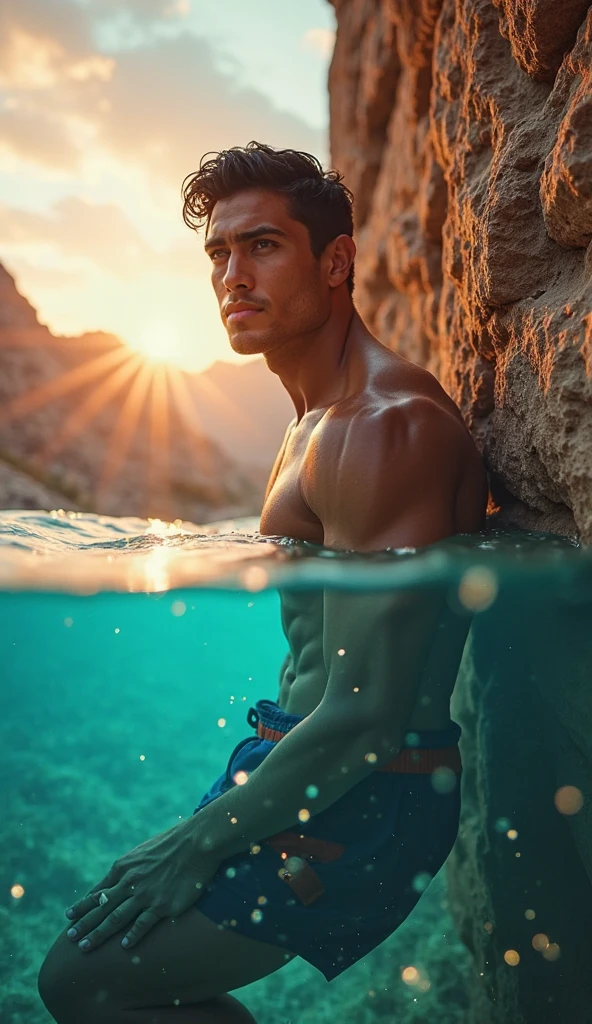 RAW photo, Full body, one 18-years old boy, asian, handsome, Highly detailed face and skin texture, Extremely detailed eyes, buzz cut hairstyle, detailed black hair, shirtless, wearing a bulged white hip brief, masculine, sexy boy, sexually attractive, human skin, pectoral muscles, oblong face shape, human hair, high detail face, 1boy, solo, looking at viewer, standing, Alluring pose, Pool, wide angle lens, (tall thin skin: 1.2), 8k uhd , SLR, soft light, bright+0.2ev, high quality, film grain: 1.2), 8k uhd, 30mm focal length, 30mm focal length