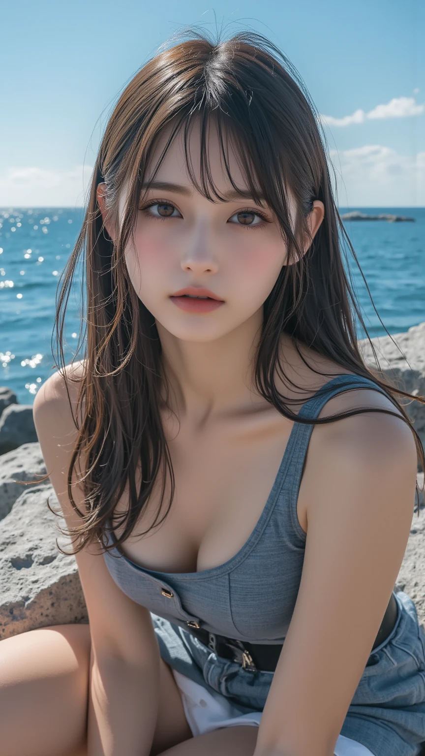 1girl, 20yo, 8k, RAW photo, best quality, masterpiece, realistic, photo-realistic,
backlights, cinematic lights, light on face, detailed face, dynamic pose,
cowboy shot, micro bikini, sea shore, sunset, earrings, (smile and sleepy and tired), focus on face
<lora:sd-No.177-000014:0.8> <lora:koreandolllikenessV20_v20:0.0>