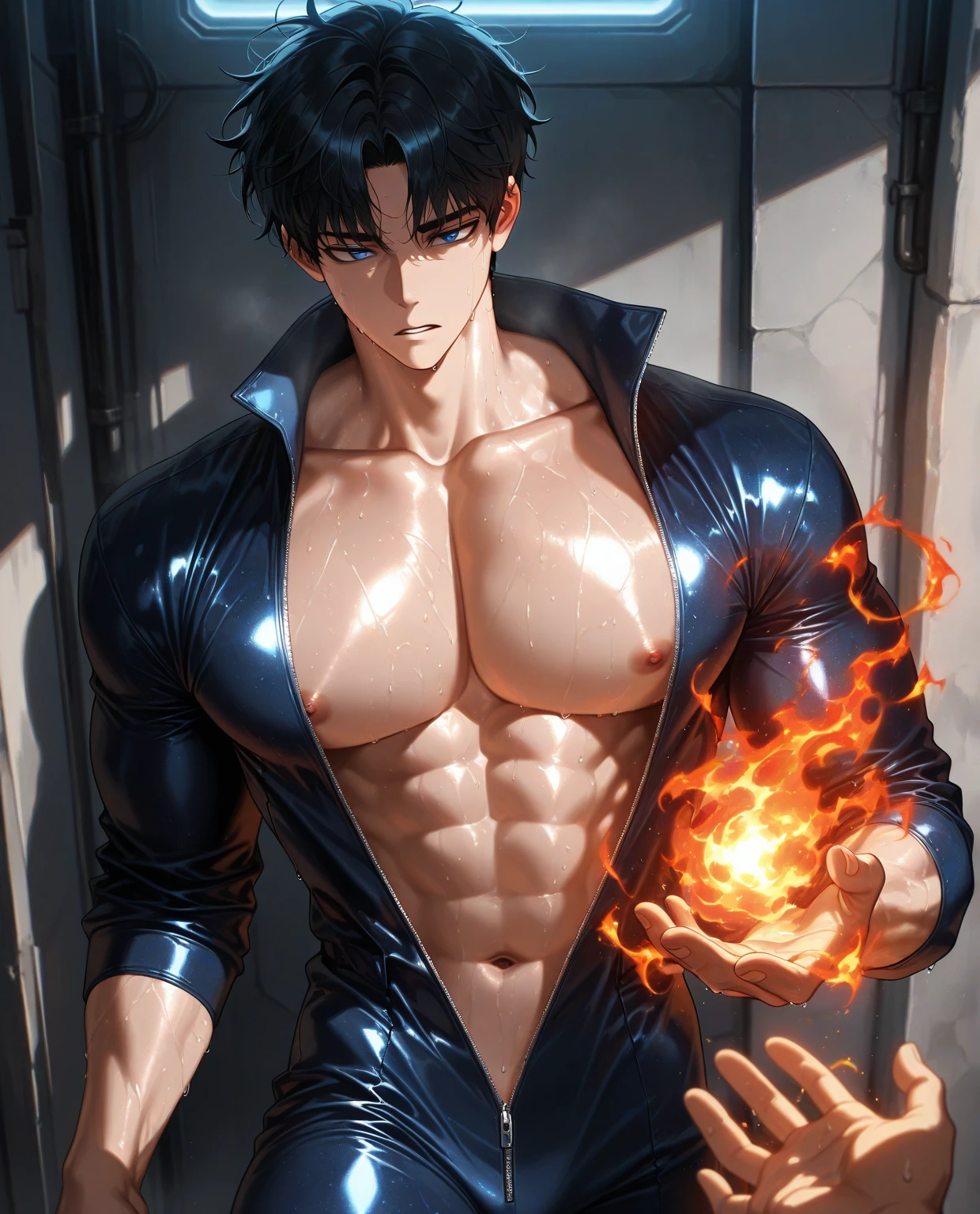 Get ready for a visual feast with Gohan, brilliant blue hair and tattoos, a creature with a handsome face and piercing golden eyes. In his transformed state, he radiates extreme instinct and power, creating an epic anime about this man of energy. See how he manipulates fire and lava in stunning anime artwork that will blow your mind. This concept art is straight from the Bleach Universe, with manga-style 8k wallpapers that will transport you to another dimension. Get ready to be amazed by this detailed piece of digital anime art, showcasing the ultimate combination of style and power.