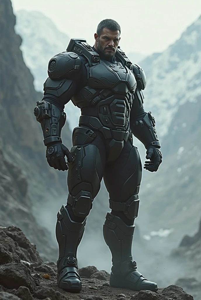 og_marcus_fenix, muscular, (mountain, daytime), (sitting on rocks, outdoor) <lora:OG_Marcus_Fenix:0.85>  <lora:more_details:0>