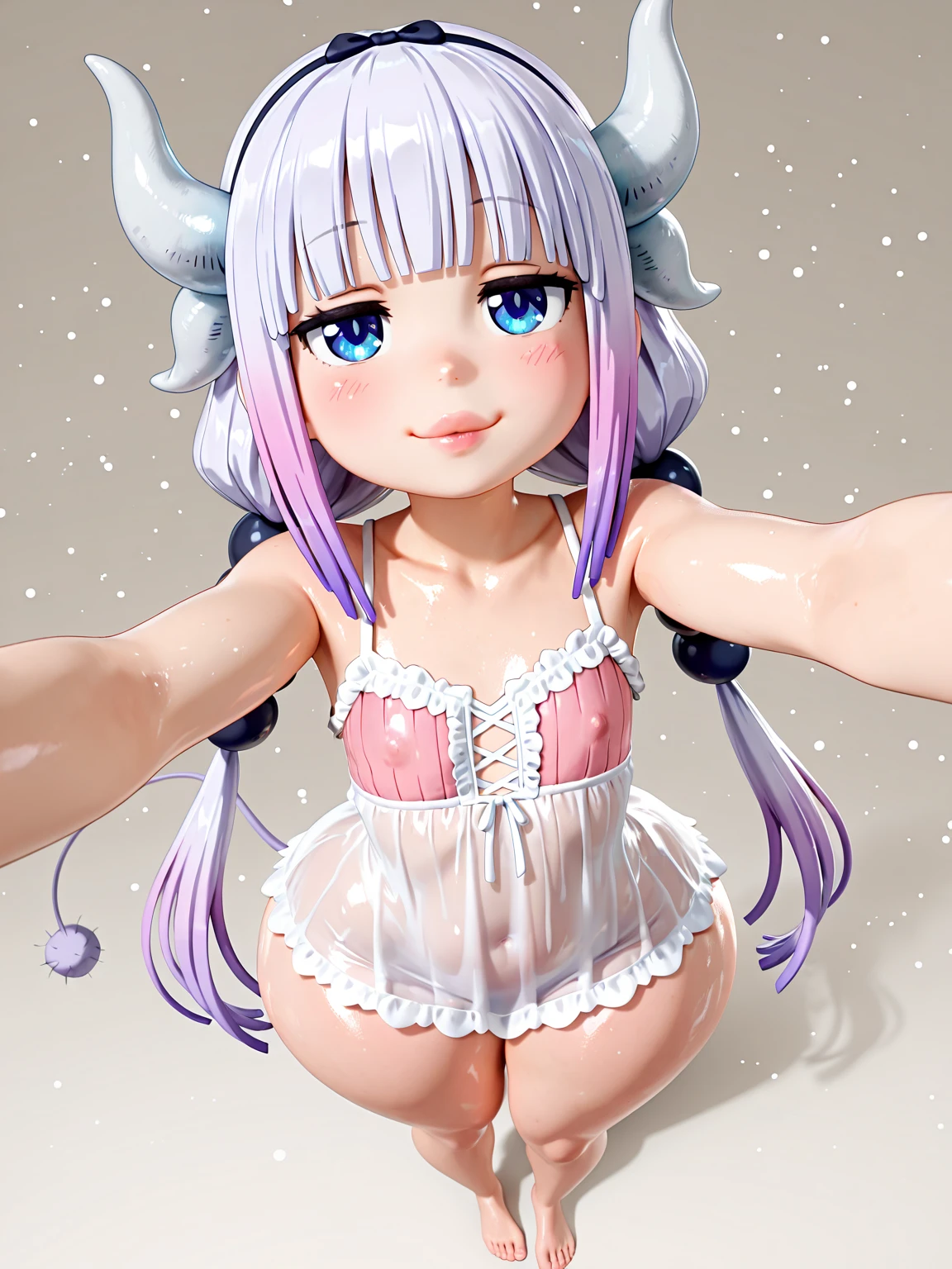 (masterpiece:1.3), (Best Quality:1.3), (Ultra-detailed:1.2), ((kawaii)), Cute, (lovely), ((sexy)), ((Extremely detailed)), 4K, (8K), Best Quality, (Beautiful), Illustration, anime style, (bold line:1.2), Gradation, looking at viewer, //, (bent down:1.1), (arms behind back), //, a cute girl, 1girl, (solo:1.2), gleaming skin, //, (flat chested), (Perfect eyes:1.2), (Perfect iris:1.2), //, blue hair color, (beautiful eyes) //, (half closed eyes:1.3), (sexual expression:1.2), Fascinated expression, smile, (blush:1.2), //, modern pink restroom, on bed, strong abs, sexy lingerie, skirt