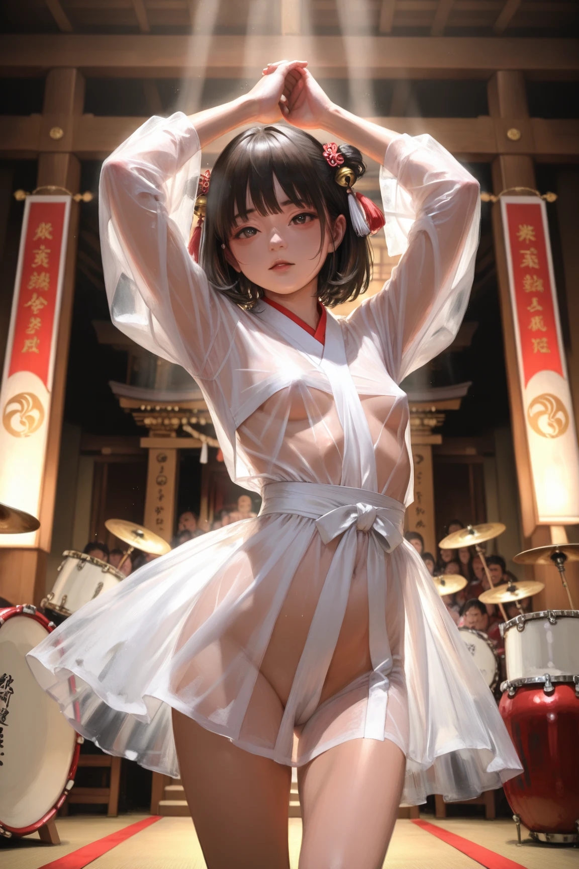 Madoka Ayukawa, 14 years old, bangs, 1girl, masterpiece, highest quality, disorganized, retro artstyle, 1980s \(style\)))), look viewer, (((full nude))), full blush, (((no Panties))),, Take a look here, (((nsfw))), view audience, nsfw, Genitals are visible,1girl, (((See here))), nsfw, (Japanese girl showing off genitals:1.1), look viewer, (((Walking on the beach, knee standing,))),