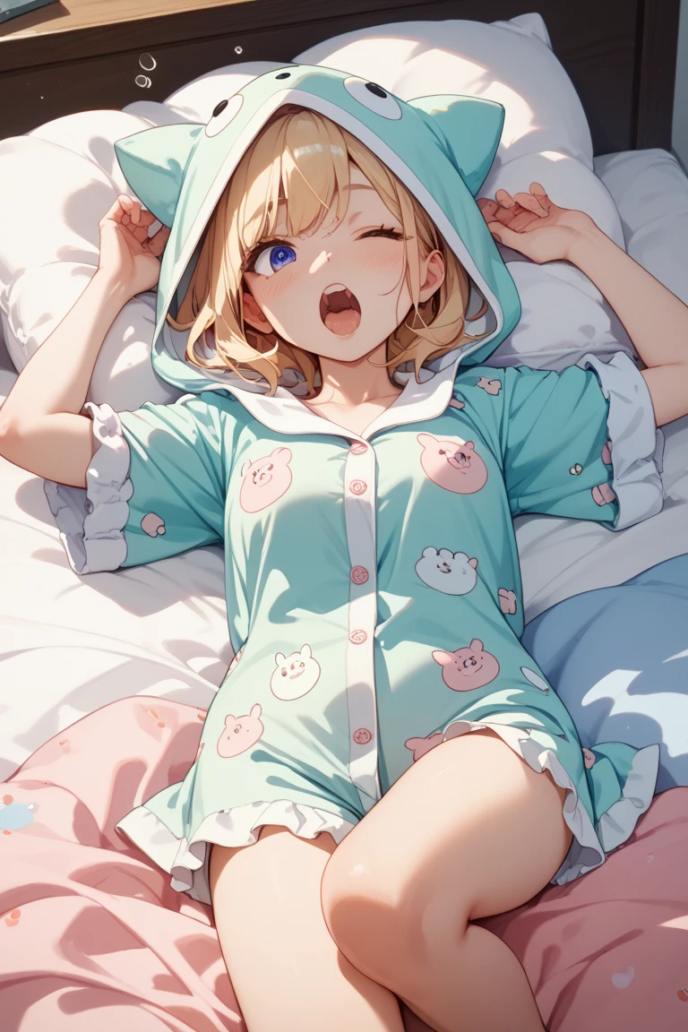 Toddler girl cute in bed room