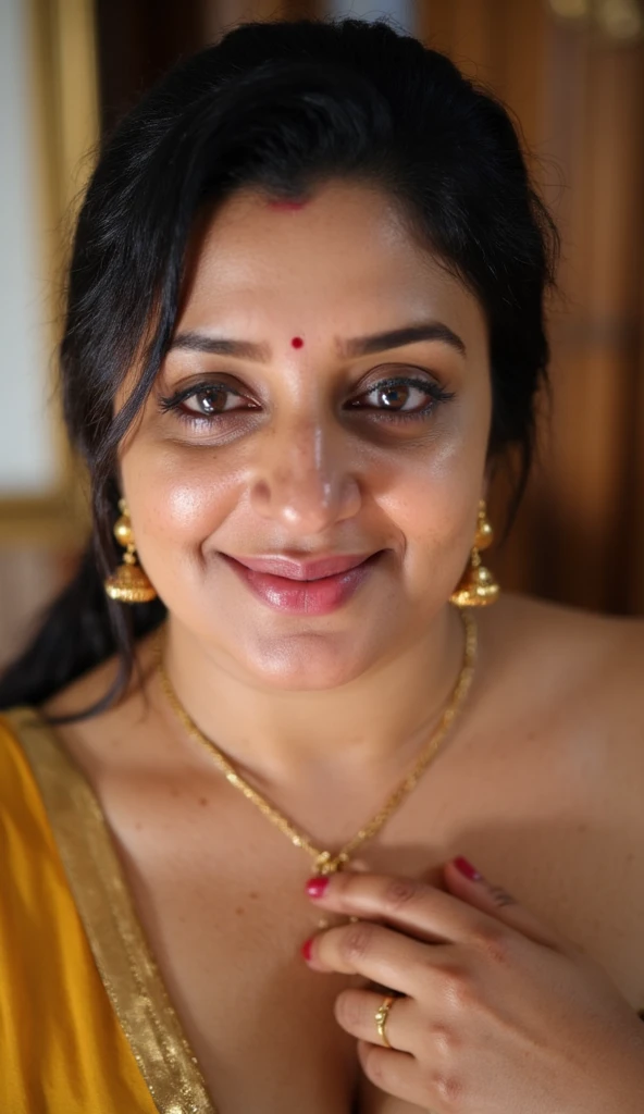Photographic recreation shoot Inspired from art by mohanan manimala, sensual pleasure, best quality, sleeveless blouse, off shoulder dress, queen of Lust, appealing physique, sultry woman, modern sleeveless blouse, her sensual & bold Avataar, extremely gorgeous and hot milf, modelshoot, profile photoshoot, mastershot, model photography, retouched, movie stills shoot, modelshoot Inspired by art of mohanan manimala, revealing clothes, her exposed charming figure, appealing physique, pale skin, Beautiful lady, extremely gorgeous woman, mallu traditional wear, party wear, summer party wear, designer saree, sexy woman, wedding party wear, hot sleeveless blouse, sexy designer dress, designer blouse, braless, hot party wear, spotless skin, designer sari, fashion saree, 45 years old, sexy sleeveless blouse, armpits exposing, modern Indian aunties, sexy Indian housewife, desi bhabhi hot, sexy giant woman like figure, seductive body, wearing palla, Indian traditional bandeau crop top bra, huge breast, milk tank, mallu woman, mallu actress, mallu aunty, mallu sari model, mallu actress, lusty, perfect thick body, fleshy figure, highly detailed, intricate, flawless, pheromones dropping figure, seductive expression, beautiful face, juicy figure, perfect face, perfect eyes, perfect fingers, round shaped face, curvy, mallu bhabhi, mallu wife, mallu woman, mallu Beauty, Kerala Beauty, Kerala aunty , Kerala wife, skin texture, hot, small hairs on armpits visible, unshaved underarm, armpit crease, captivating, lusty, charming, attractive figure, mature woman, Kerala model, Kerala actress, nails can be hidden, queen of Lust, High clarity eyes, gigantic figure , extremely seductive, extremely seductive dress, flawless picture,