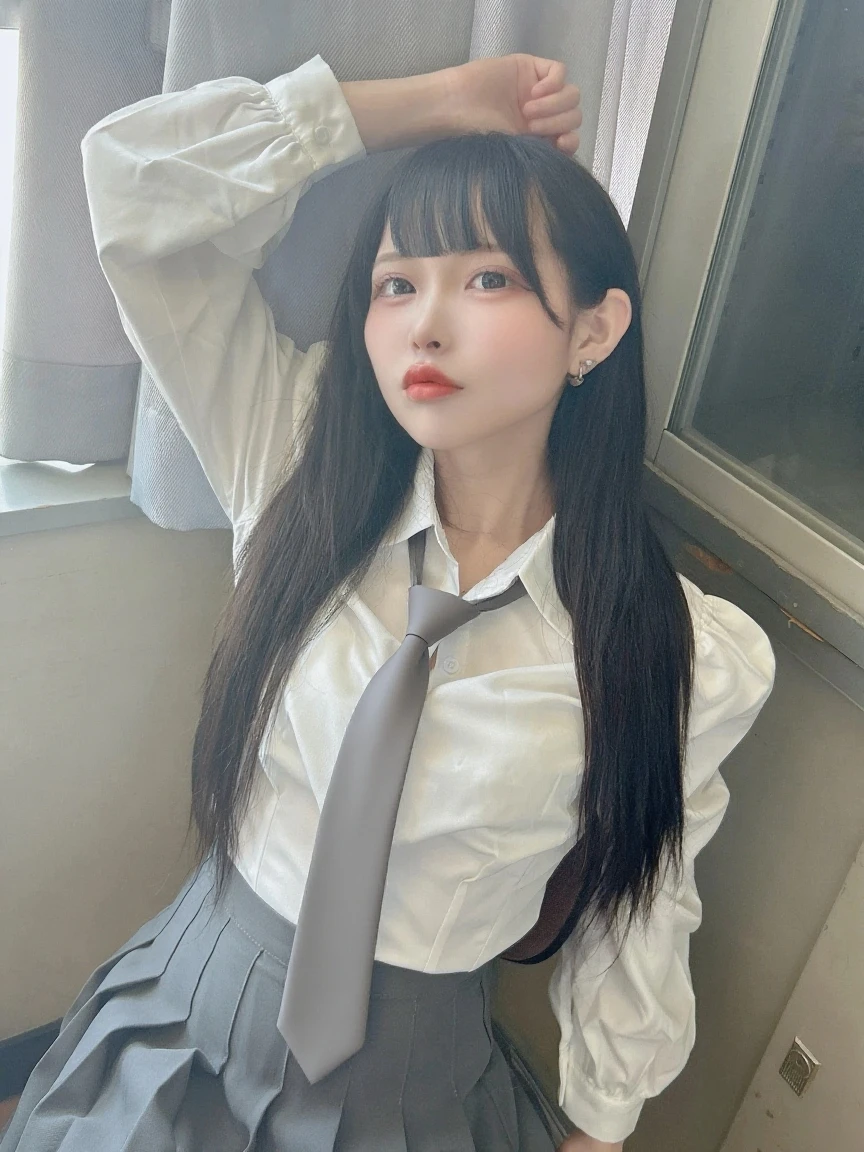 (high quality), (NSFW:1.2), Split screen vertically, 1 girl and 1 man are dating online by exchanging own photos and messages using a smartphone chatting app, 18 years old, korean, long distance relationship, The text is written in English., they weared korean high school uniforms, whole body, Focus your eyes on your phone screen and be happy, Upload your photos to an online community using a smartphone app, Men are crazy about her posts online, just like cartoon cuts., They're sending her messages asking to chat, You are amused by their reactions, light makeup, slim figure, (girl weared thin and natural pantyhose : 1.9), (girl weared slim high_school uniform_pencil skirt and blouse : 1.6),(a man weared high school uniform_shirts and pants:1.5), (they weared school uniform_blazer and tie), separation of cuts, separation of scenes