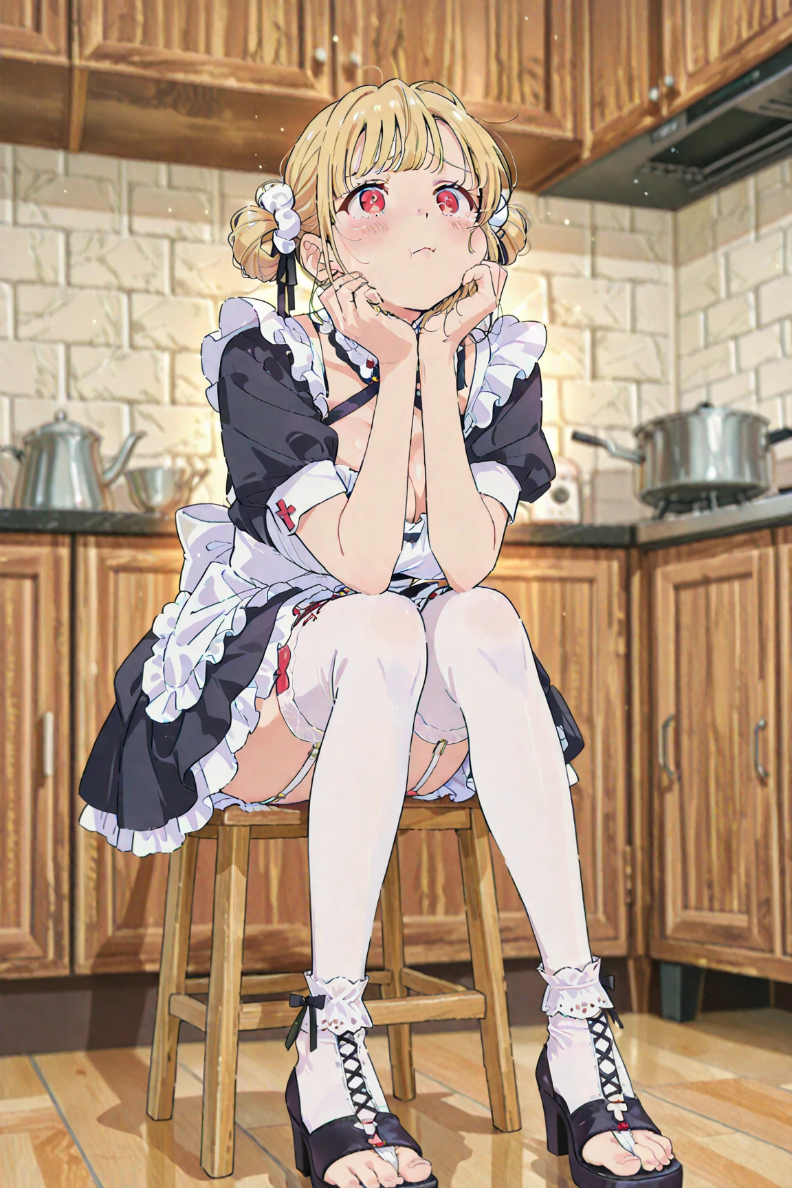 One girl, masterpiece, Highest quality, Perfect Face,Maid clothes, creampie, Ahegao, Leg Up, 