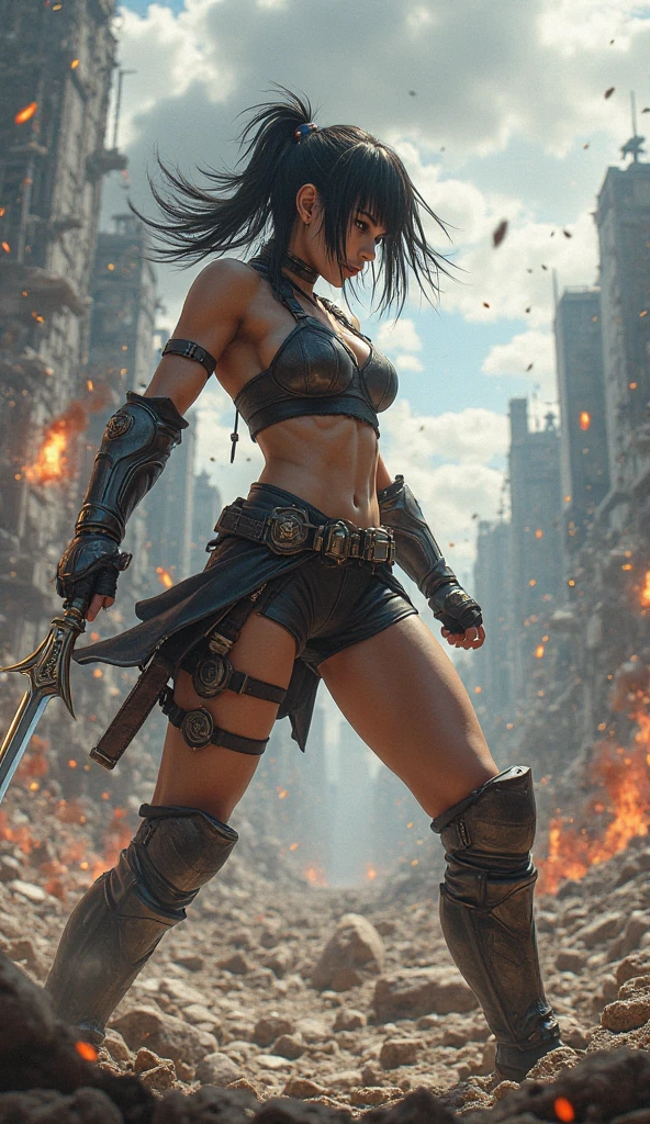 Tifa in Final Fantasy fighting