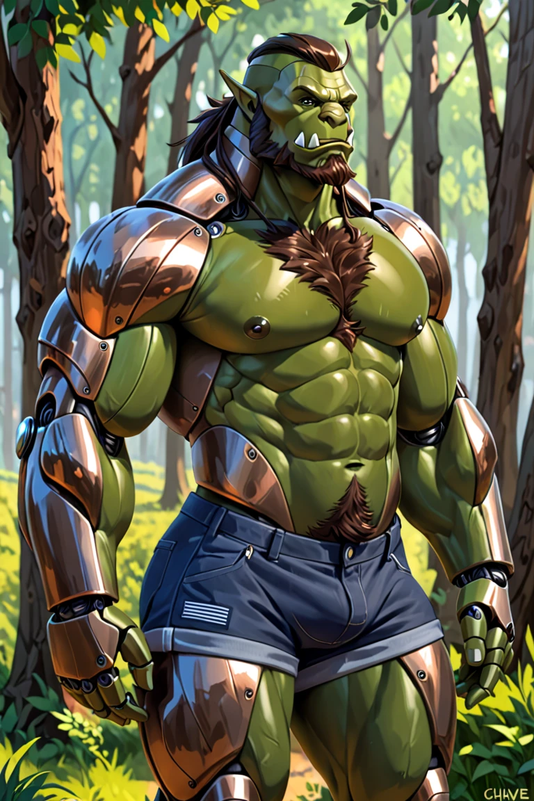 a giant muscular jungle man, extremely detailed face and body, huge bulging veiny muscles, ripped abs, powerful stance, intense facial expression, jungle environment, lush foliage, tropical plants, sunlight filtering through leaves, photorealistic, cinematic lighting, high contrast, rich color palette, dramatic shadows