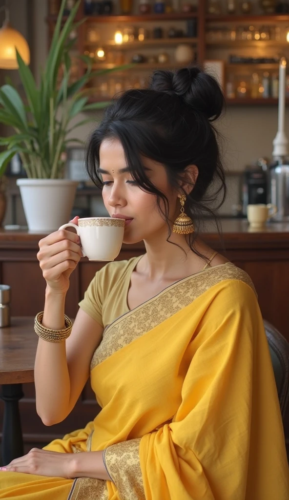 साड़ी पेहेन के आई एक सुंदर लोडकी 