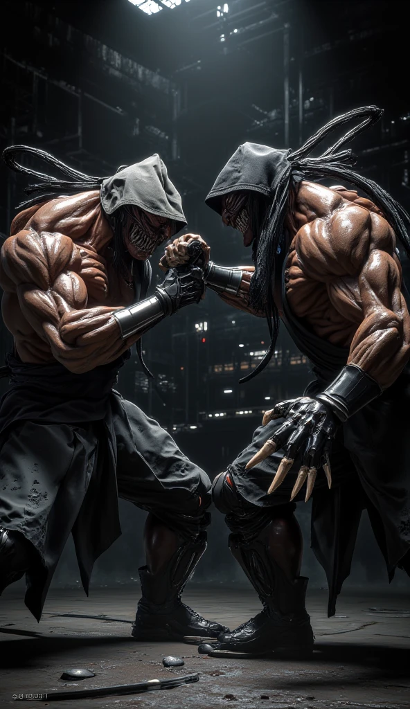 Here's a description for an exercised muscular grim reaper in ultra detailed briefs:

One figure of an exercised grim reaper stands proudly in front of a mirror, his ultramodern gym equipment reflecting off the polished surface behind him. His muscular form is on full display, every vein and muscle fiber accentuated by the bright gym lights. He wears only a pair of ultra detailed briefs that hug his toned figure tightly, revealing his sculpted abs, thick thighs, and bulging biceps. The briefs are a deep, rich black, contrasting sharply against his pale, deathly skin. His face is contorted into a fierce grimace as he