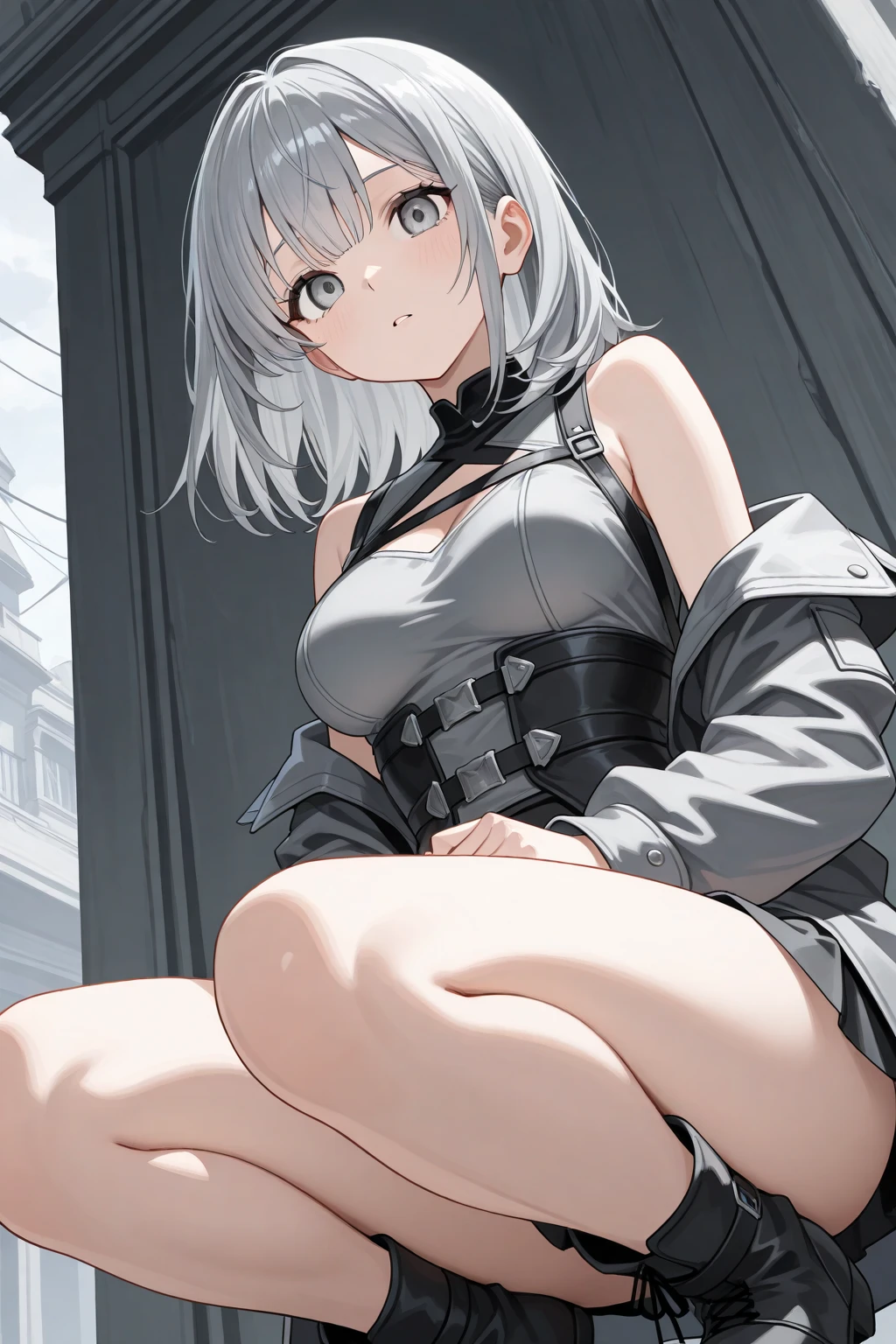 A masterpice、super highly detailed, 1 young woman, Exposed cleavage, Soft breasts, Sperm taken, humiliated、Shame、Insults, Blushed,Masturbation behavior, Misaligned bra, Full Body Sweat, Wet underwear,Masturbation,Flowing sperm、Sperm in the chest、Overflowing sperm, Hollow eyes,Tears、 lie down, disheveled clothes、Torn clothes、White bra、White underwear、Tears、Frightened、glare、Cultivated woman、stockings、long white-silver hair、Green Ash Eyes、Open legs、Open knees、Black monastic uniform、lying back on、Back alley、