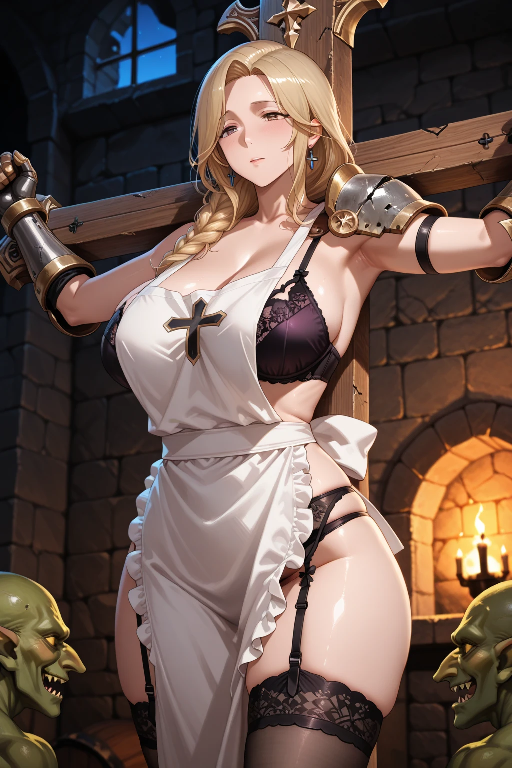 Chica rubia sexy con lentes y grandes pechos masurba a un grupo de hombres mientras mantiene sus panties abajo  (drinking_from_condom) (cumdrip) (bucket) (pantydrop) (gangbang)