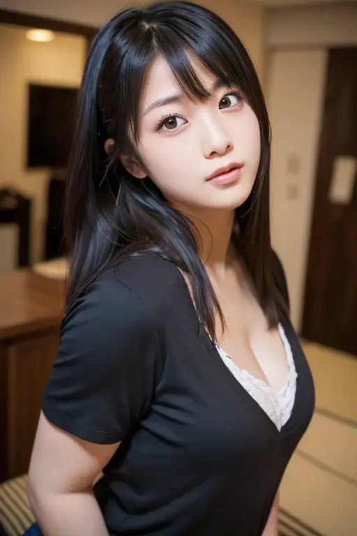 a anime girl sitting in a chair next to a lamp and a lamp shade on a table in a room, Adam Szentptery, artem demura, a character portrait, aestheticism, <lora:japaneseDollLikeness_v10:0.5>,bokeh, deep of field,8k uhd, dslr, soft lighting, high quality, film grain, Fujifilm XT3