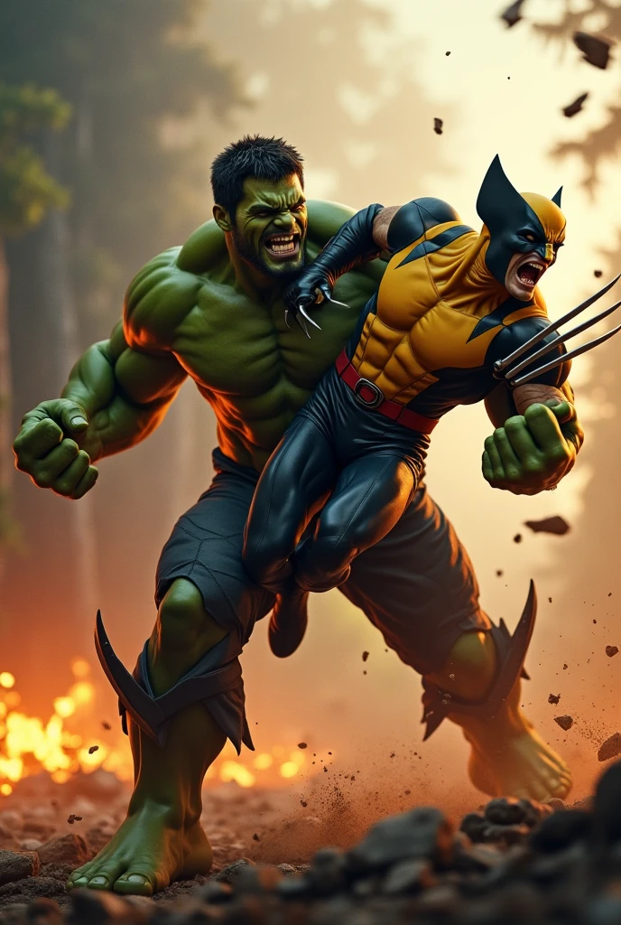 Venom vs Hulk fighting