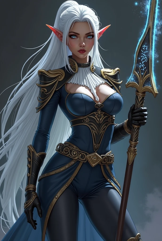 a woman with white hair and a sword in her hand, extremely detailed artgerm, drow, drow ranger, dark elf, concept art | artgerm, artgerm detailed, style artgerm, wlop rossdraws, artgerm art, rossdraws 2. 5, artgerm comic, female drow elf