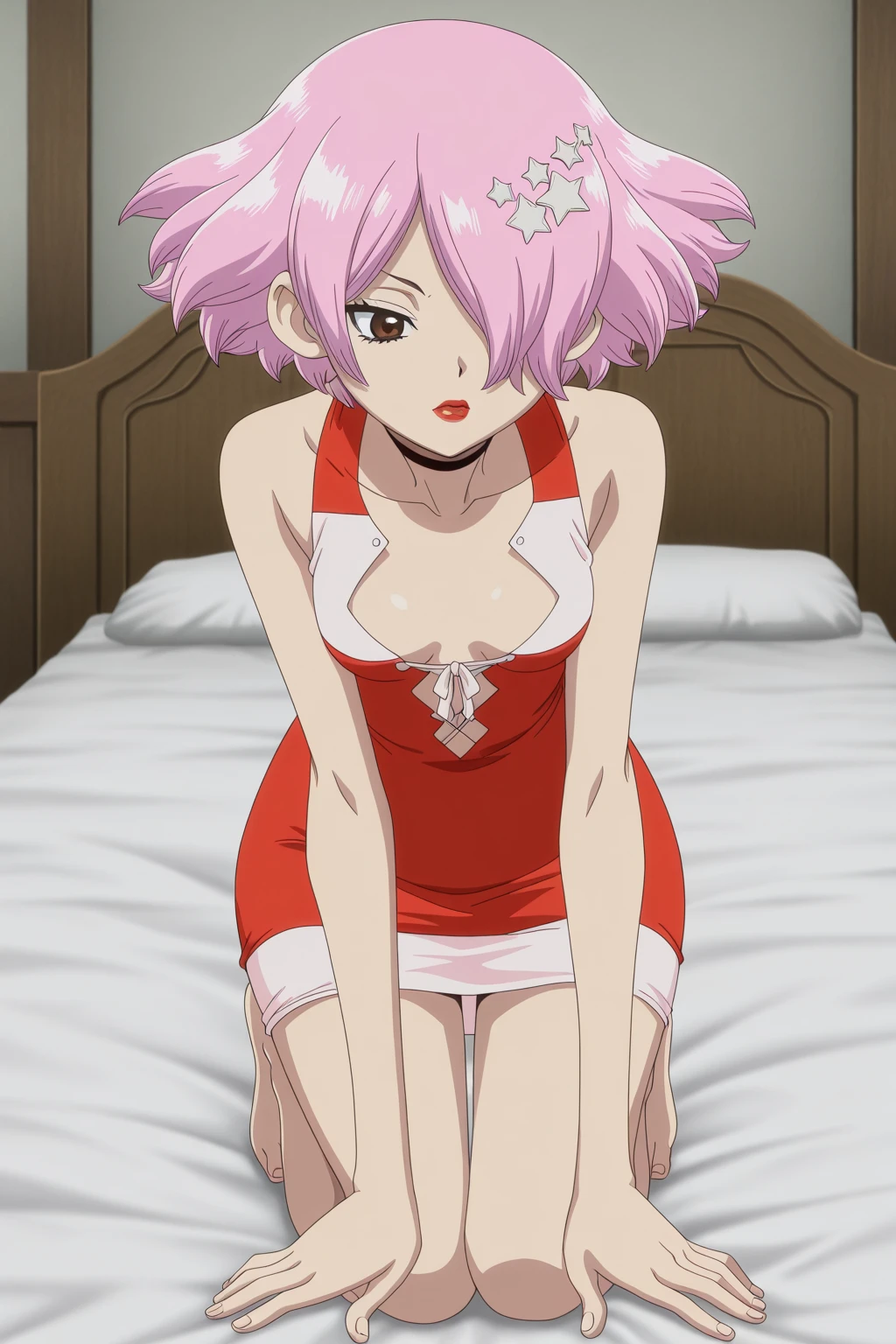 The shape of the pubic area is clearly visible