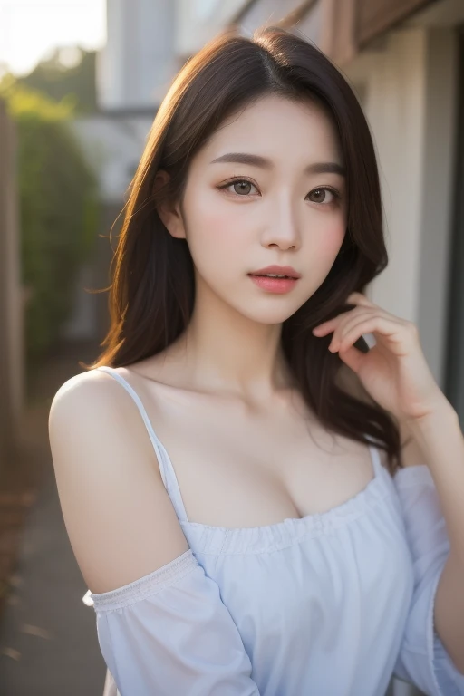 best quailty，​masterpiece，Super-High Resolution，（realisticlying：1.4），OriginalPhoto，Wallpapers，photo of head，Delicate skin，simplebackground，Black eyes，the detail，cleavage selfie， 1个Giant Breast Girl，age 18，light wind，sun beam，‎Classroom，doubt，lovly