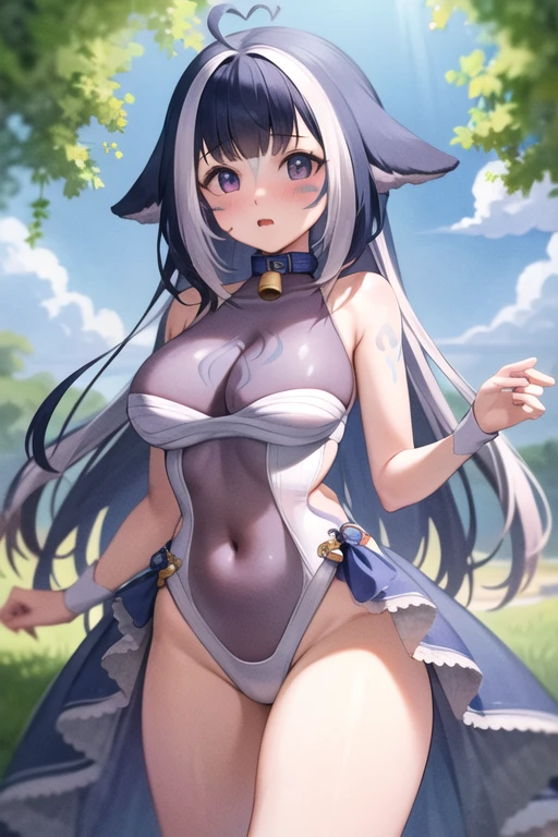 NSFW,Hololive,Shirakami Fubuki,fox ears,fox tail,light blue wedding dress,mini skirt,garter belt,wedding gloves,shy smile,Church on the meadow at night,4K,masterpiece