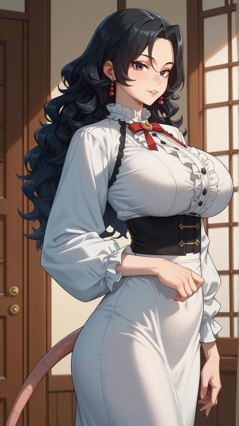 Lori huge breasts cleavage，Powder，Need，delicated face，White color blouse，JK skirt，with her hands folded on her chest，Pray for the appearance of poor Baba，quadratic element