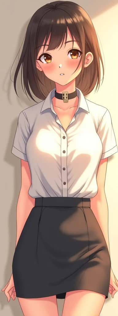 ((8K resolution))、((highest quality))、((masterpiece))、((Very detailed))((((dramatic))), (Anatomically correct)、((theme、whole body:1.1)), The depth of the object to write、Looking at the camera、front、one person、Gal、JK、Polo shirt、Pleated skirt、Scrunchie、Earrings、(Hairstyle:Gradient Hair)