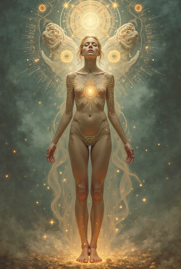 beautiful symmetrical full body model shot painted in oil with thick brush strokes and wet paint, fibonacci, golden ratio, melted wax, visible brush strokes, surrounded by crystal spheres, 3d wireframe tessellation, neural graph, neurons, color, love, passion, oil on canvas, thick brush strokes, insanely detailed, 8k, masterpiece, artstation, surreal